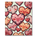 Whimsical Blushing Heart Collage Rug