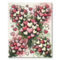 Romantic Pink and White Heart Bouquet Rug