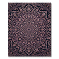 Dark Rose Floral Mandala Circular Medallion Rug