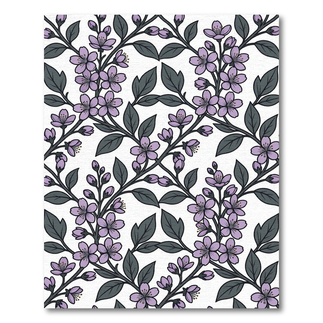 Lilac Blossom Branch Repeat Rug