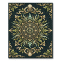 Ornate Golden Sage Filigree Medallion Rug