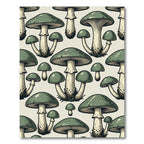 Sage Green Mushroom Forest Botany Rug