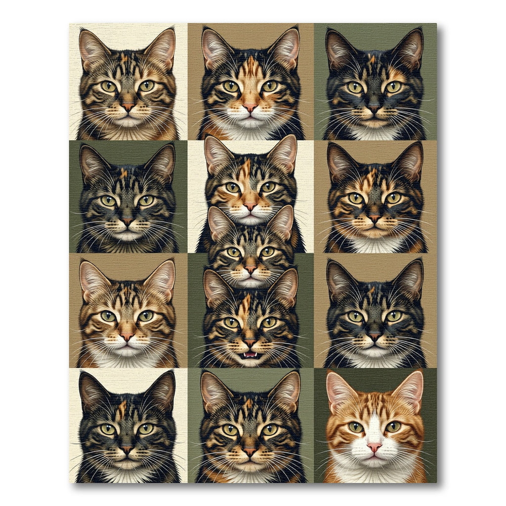 Tabby Cat Collage Portrait Rug