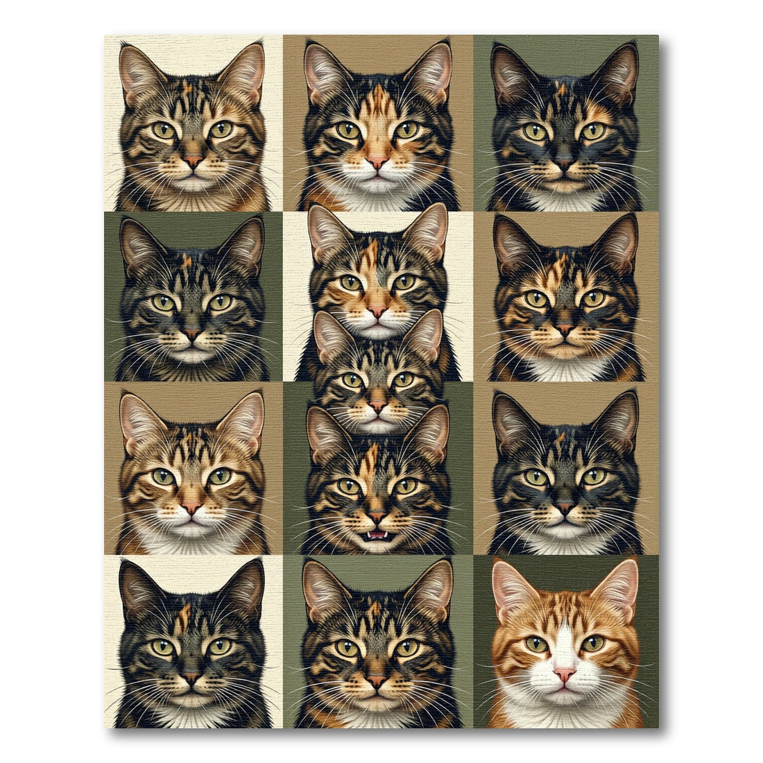 Tabby Cat Collage Portrait Rug