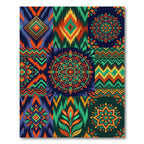 Vibrant Tribal Diamond Mandala Collage Rug