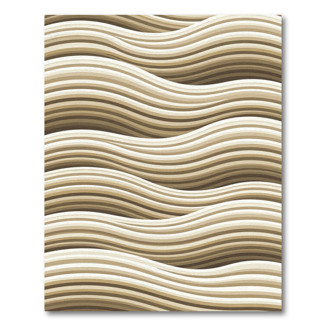 Earthy Toned Abstract Wave Flow Rug