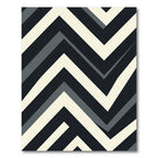 Modern Monochrome Chevron Zigzag Geometric Rug