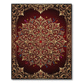 Crimson Gold Floral Medallion Ornament Rug