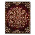 Crimson Gold Floral Medallion Ornament Rug