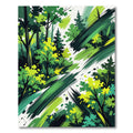 Vibrant Abstract Emerald Forest Brushstrokes Rug