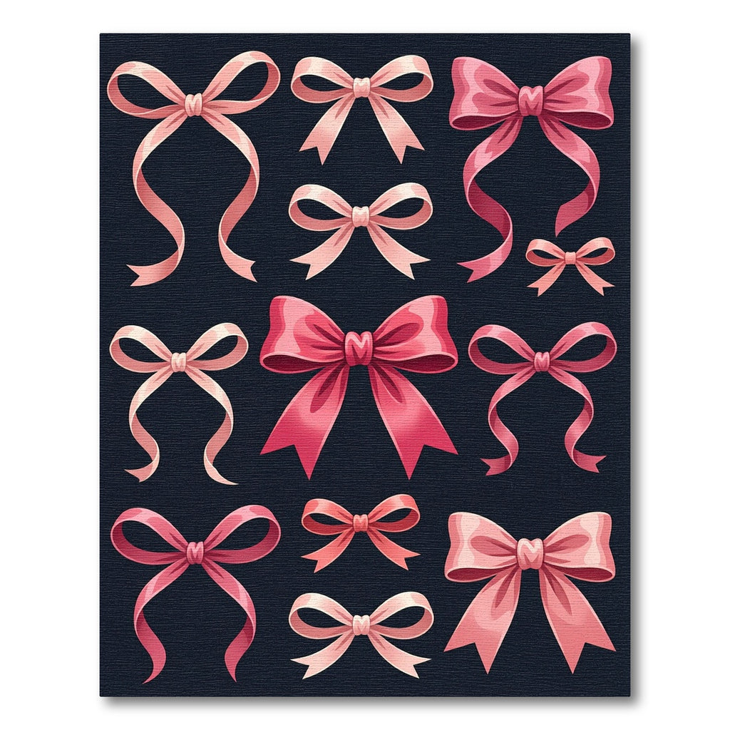 Elegant Pink Ribbon Bow Collection Rug