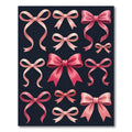 Elegant Pink Ribbon Bow Collection Rug