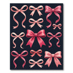Elegant Pink Ribbon Bow Collection Rug