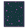 Dark Teal Magenta Starburst Field Rug