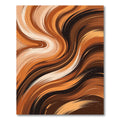 Abstract Earthen Caramel Flowing Swirls Rug