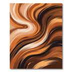Abstract Earthen Caramel Flowing Swirls Rug