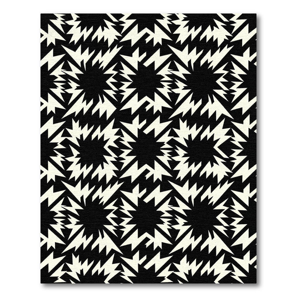 Bold Monochromatic Electric Starburst Area Rug