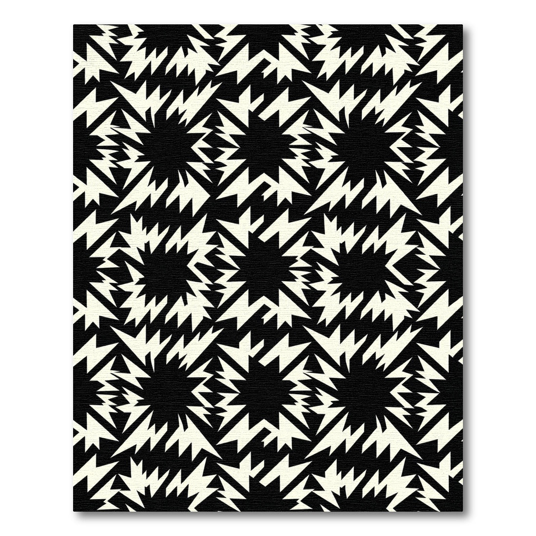Bold Monochromatic Electric Starburst Area Rug