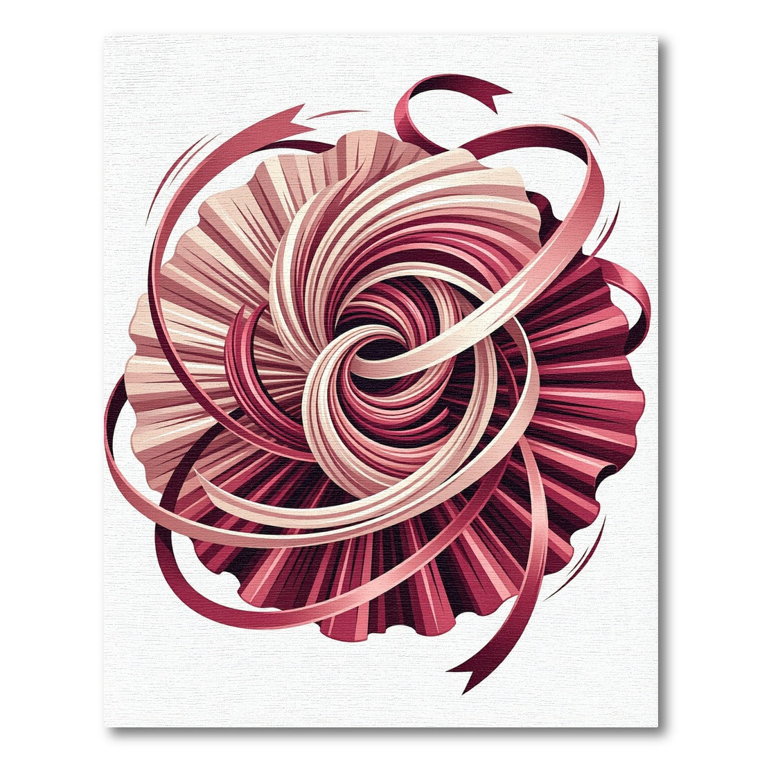 Crimson Swirl Ribbon Medallion Rug