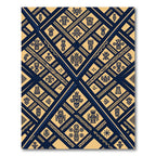 Navajo Inspired Dark Blue Terra Cotta Medallions Rug