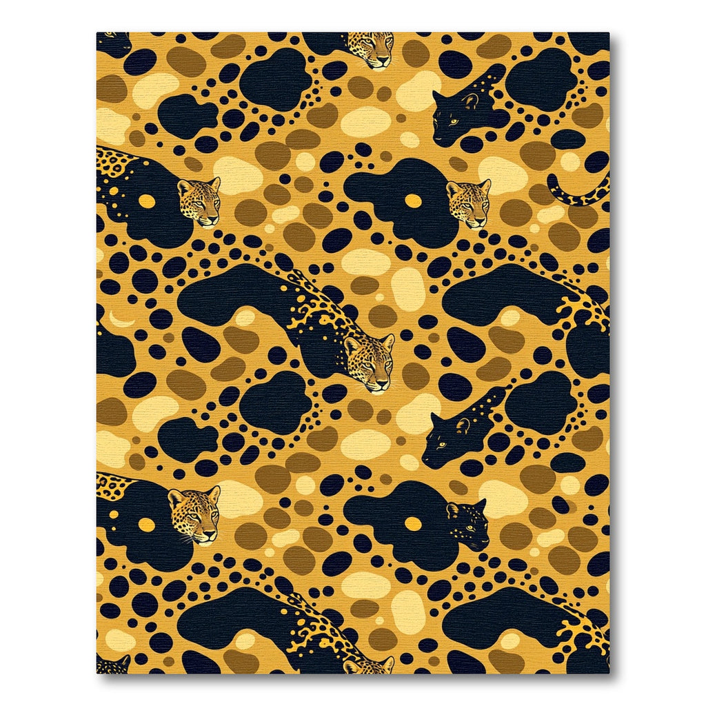 Golden Leopard Roar Abstract Spot Rug