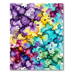 Vibrant Watercolor Ink Splatter Flow Rug