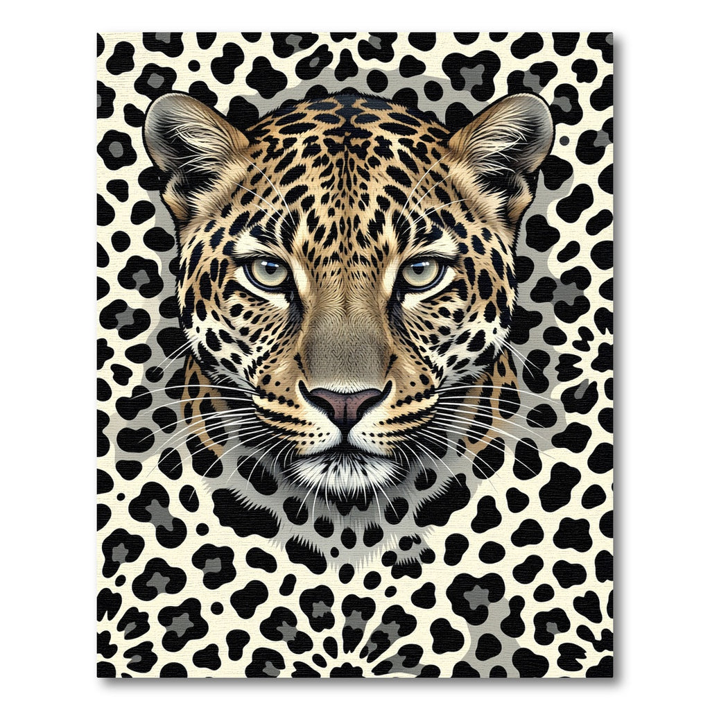 Majestic Leopard Close-up Cream Black Rug