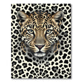 Majestic Leopard Close-up Cream Black Rug