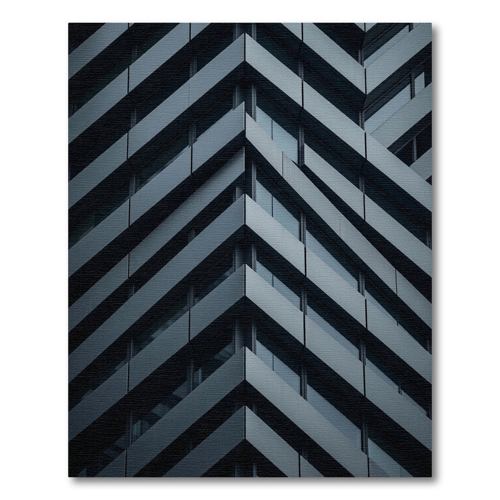 Sharp Gray Architectural Angular Chevron Rug