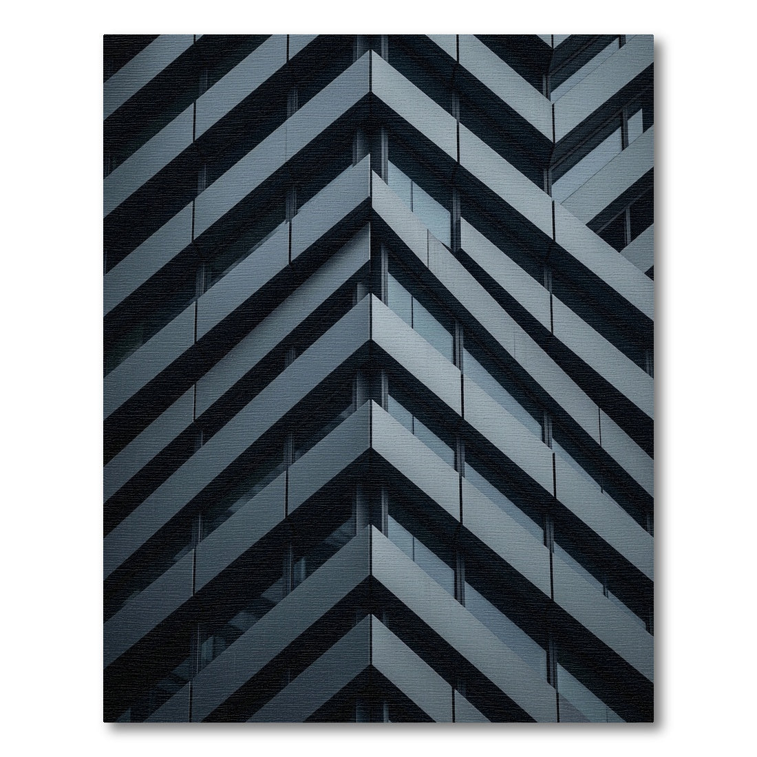 Sharp Gray Architectural Angular Chevron Rug