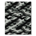 Bold Charcoal Grey Camouflage Brushstroke Rug