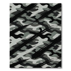 Bold Charcoal Grey Camouflage Brushstroke Rug