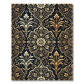 Ornate Gold Floral Damask Rug