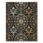 Ornate Gold Floral Damask Rug