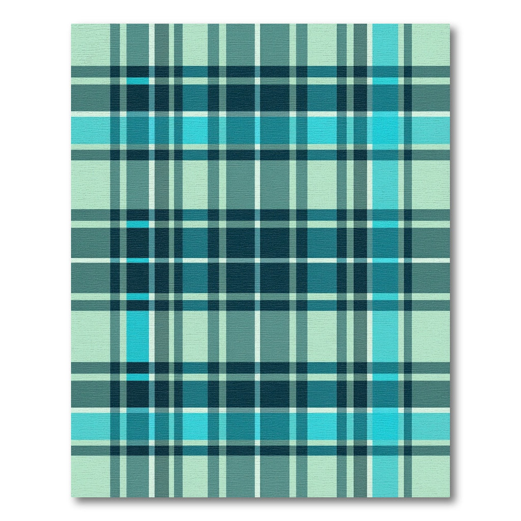Modern Teal Aqua Plaid Check Rug