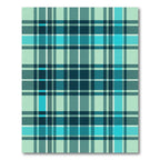 Modern Teal Aqua Plaid Check Rug