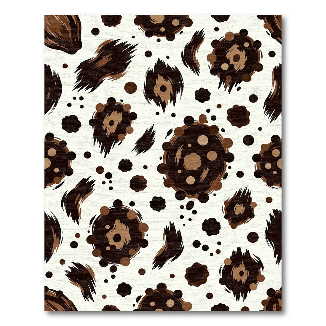 Abstract Earthy Brown Leopard Spot Rug