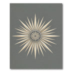 Celestial Golden Starburst Gray Medallion Rug
