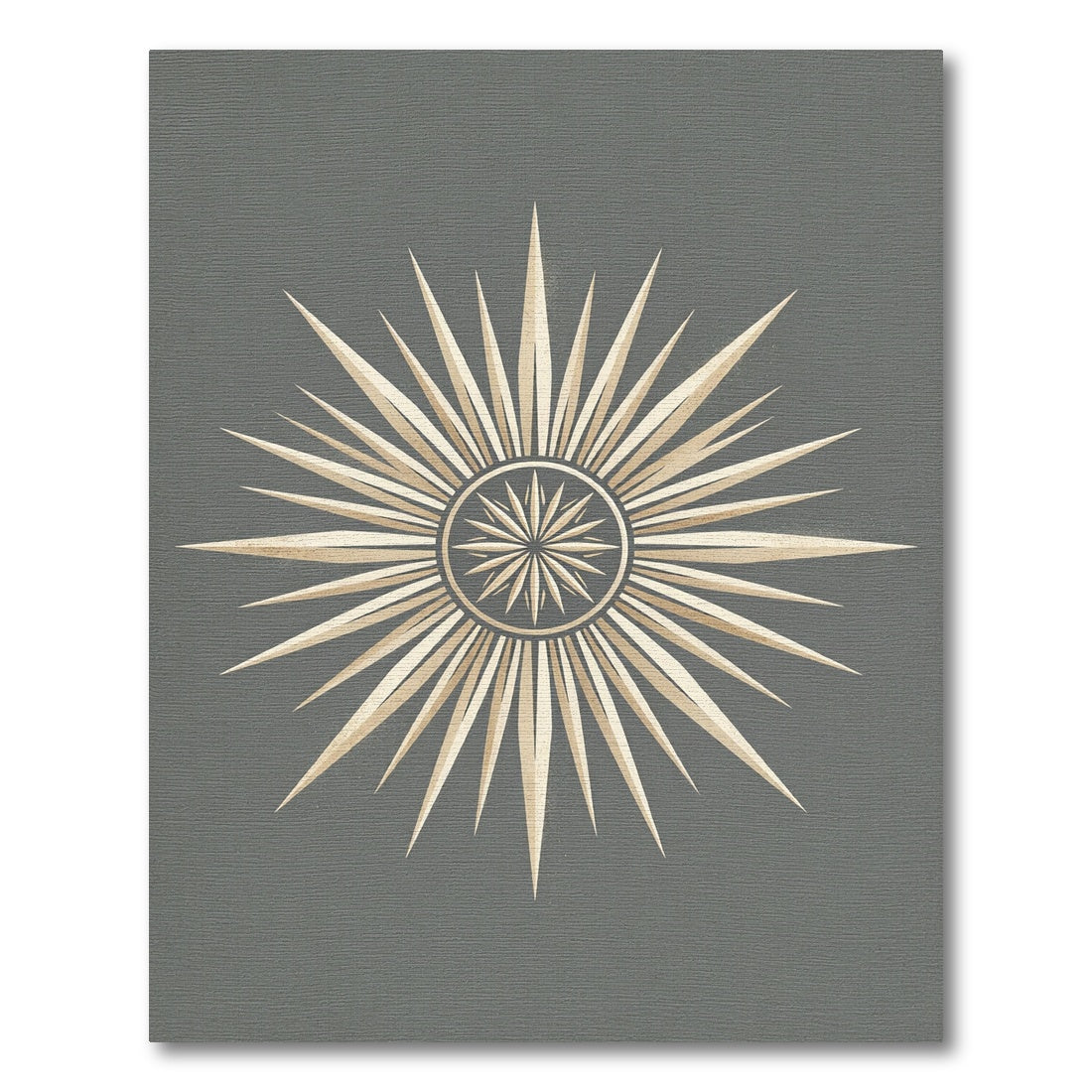 Celestial Golden Starburst Gray Medallion Rug