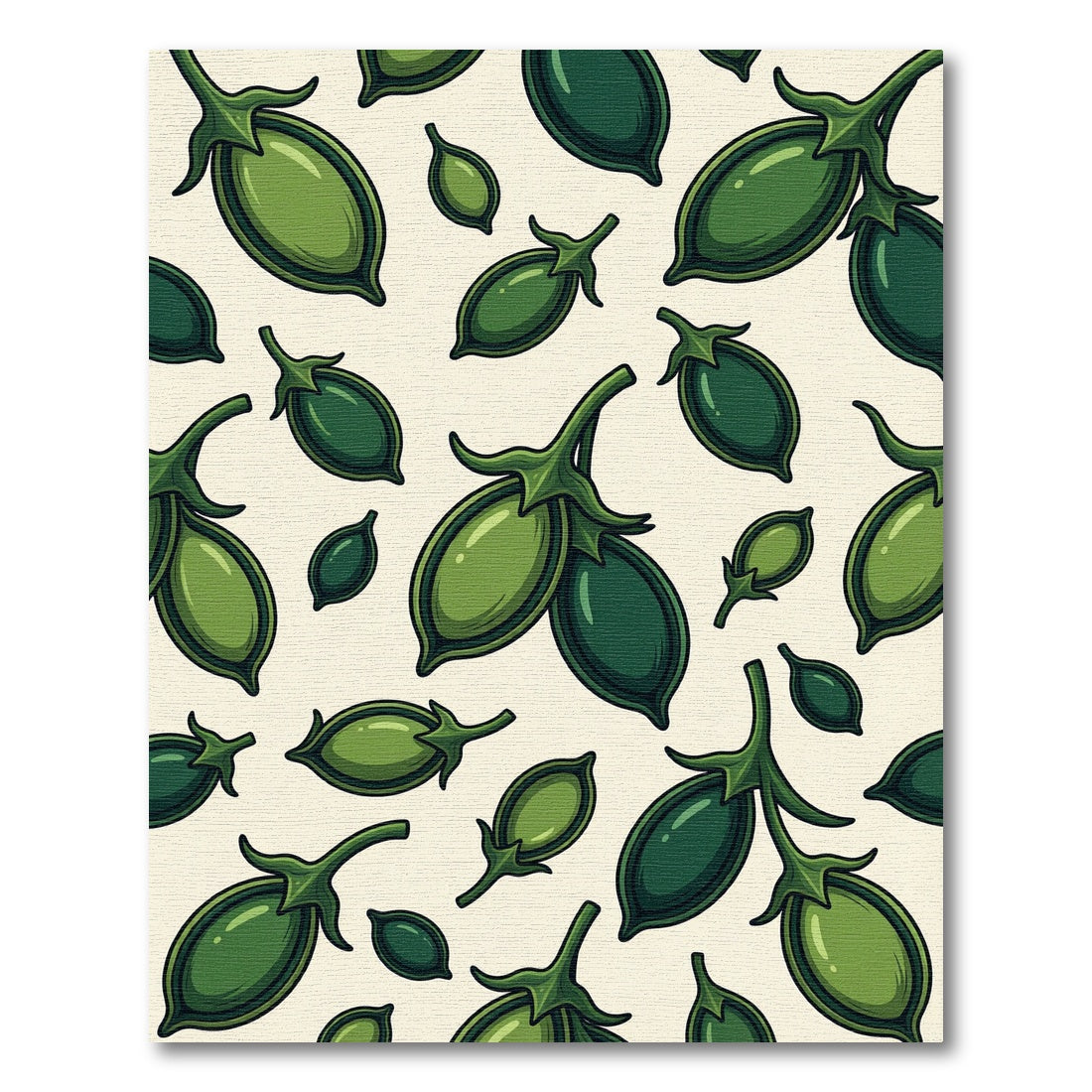 Green Pea Pod Arrangement Rug