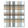 Brown Tan Blue Gridded Plaid Rug
