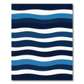 Modern Blue Wavy Striped Rug