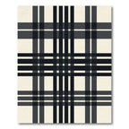 Monochrome Plaid Black Cream Grid Rug