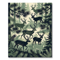 Forest Wildlife Stag Sage Green Meadow Rug