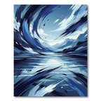 Dynamic Ocean Wave Brushstroke Rug