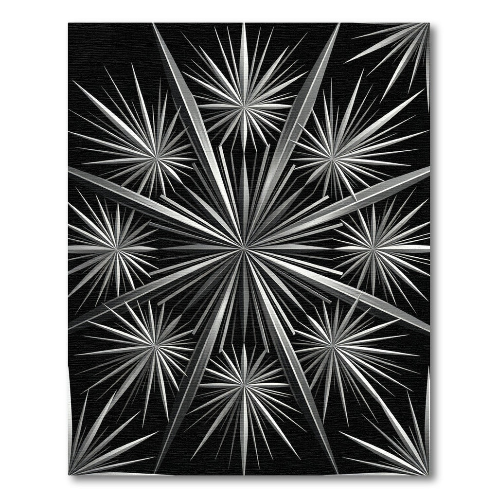 Monochromatic Starburst Geometric Composition Rug