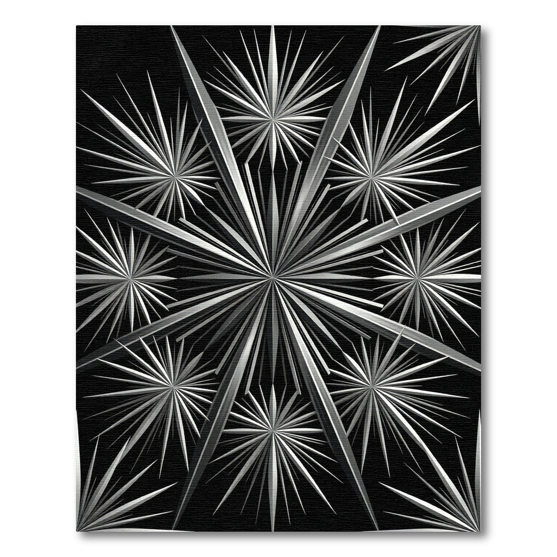 Monochromatic Starburst Geometric Composition Rug