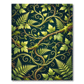 Lush Jade Fern and Vine Botanical Rug