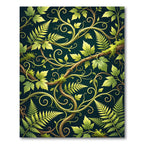 Lush Jade Fern and Vine Botanical Rug