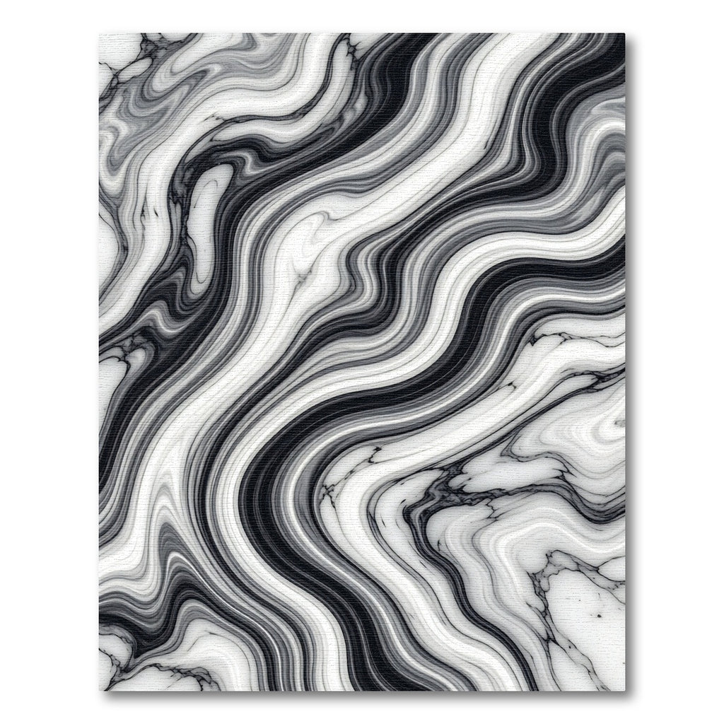 Monochrome Liquid Marble Swirl Rug